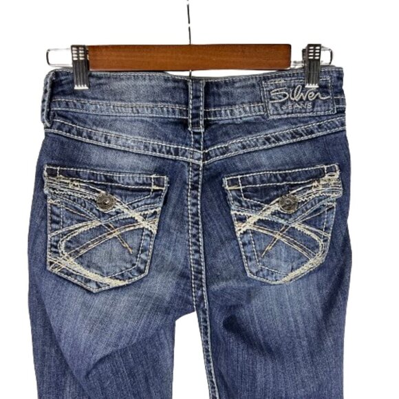 Silver Jeans Womens Suki Surplus Low Rise Capri Jeans Sz 26 Western Festival Y2K - Picture 9 of 14